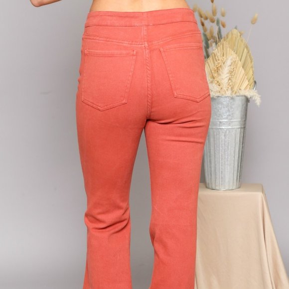 Lace Up Orange Pants - Picture 3 of 3